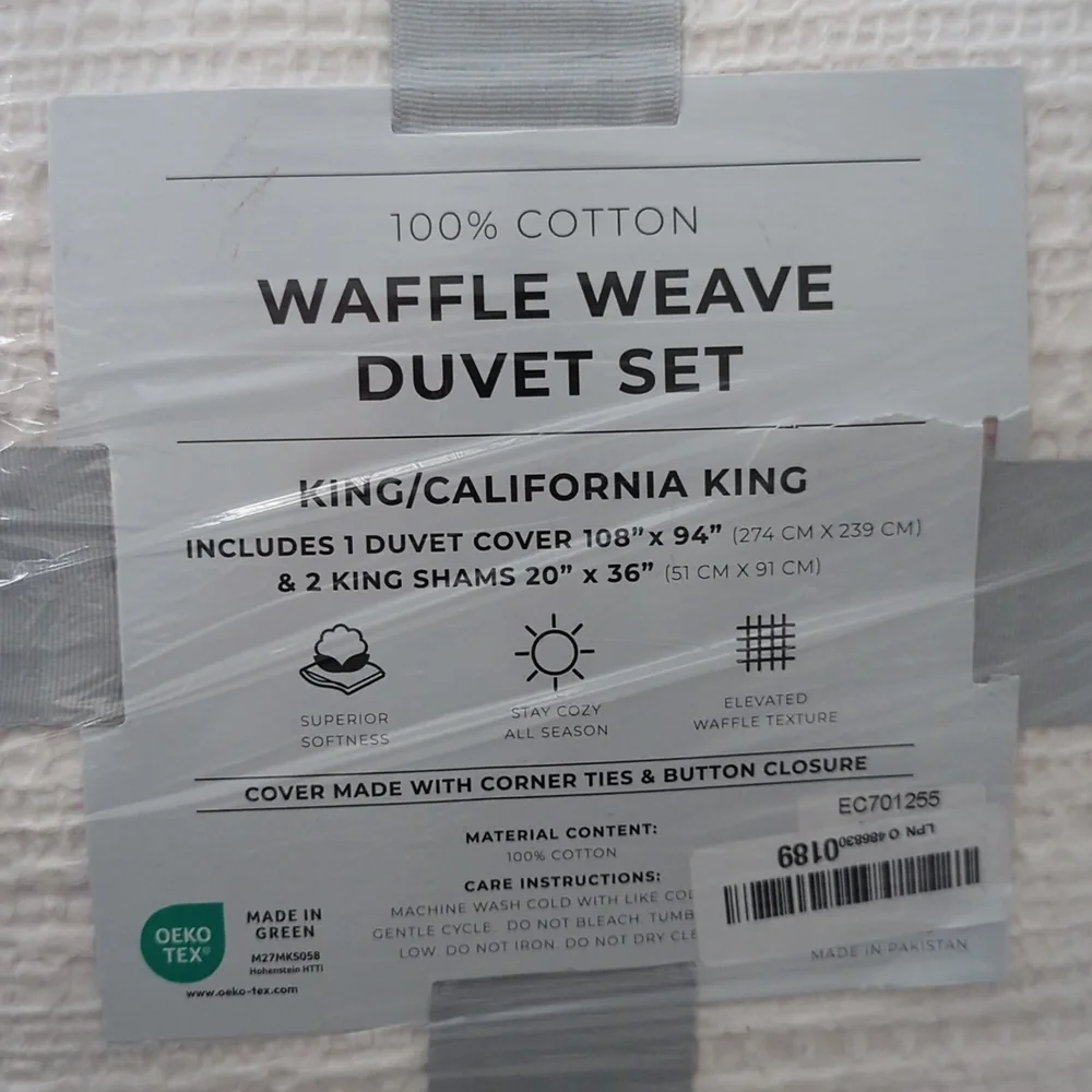 Great Bay Home 100% Natural Cotton Duvet Cover Set, King/California King Size